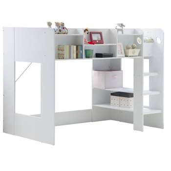 Kids Wizard High Sleeper Bed in White (145.5 x 196.6cm)