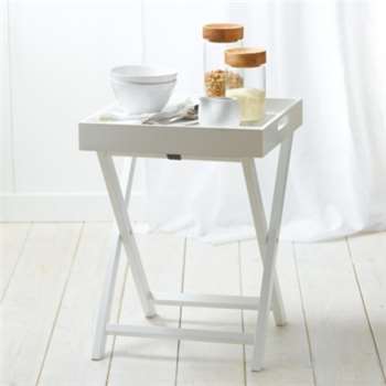 Lacquer Butler's Tray Table - White (H53 x W40cm)