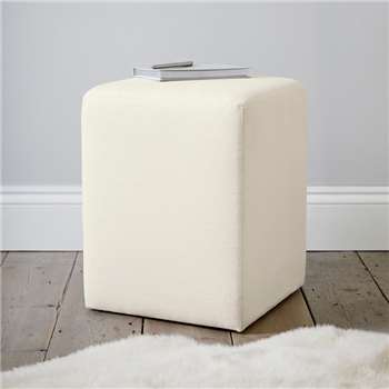 Langley Cotton Stool, Pearl Cotton (47 x 37cm)
