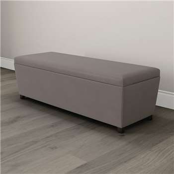 Langley Velvet Ottoman, Grey Velvet (H50 x W140 x D50cm)