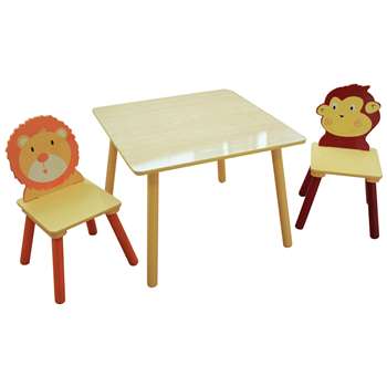 Liberty House Jungle Kids Table & 2 Chairs (H44 x W60 x D27cm)