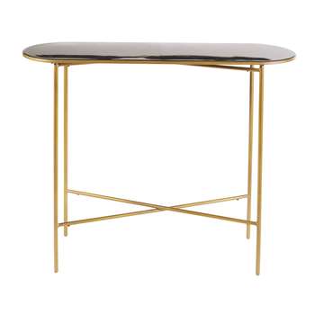 Maddie - Black and Gold Metal Console Table (H76 x W100 x D30cm)