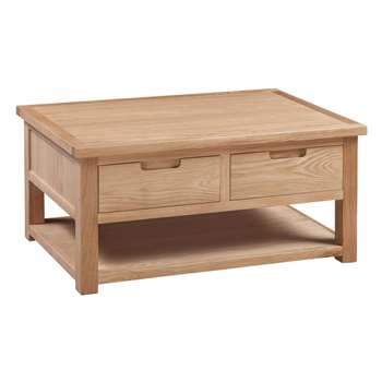 Melrose Oak 2 Drawer Coffee Table (43 x 90cm)