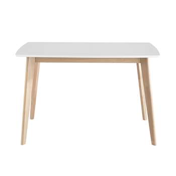 MIA Wooden dining table in white W 120cm