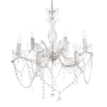 MONTGOMERY metal 6 branch chandelier in white D 57cm