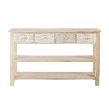 NAMASTE - Aged Effect 4-Drawer Console Table (H80 x W130 x D35cm)