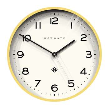 Newgate Clocks - Number Three Echo Wall Clock - Yellow (H37 x W37 x D4.6cm)