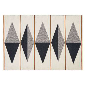 OSIRE black, brown and ecru woven rug (H140 x W200cm)