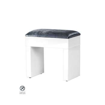 Pimlico White Glass Stool (H46 x W45 x D26cm)