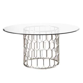 Pino 6-8 Seat Silver Dining Table (H75 x W160 x D160cm)