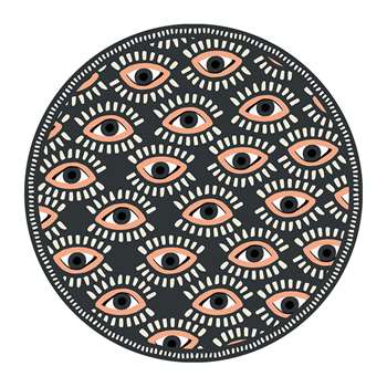 PODEVACHE - Eyes Round Vinyl Floor Mat (Diameter 99cm)