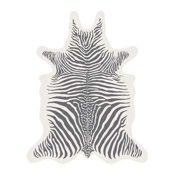 PODEVACHE - Zebra Collection Vinyl Floor Mat - White/Grey - Large (H159 x W126cm)