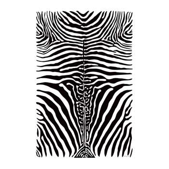 PODEVACHE - Zebra Rectangular Vinyl Floor Mat - Black/White (H150 x W99cm)