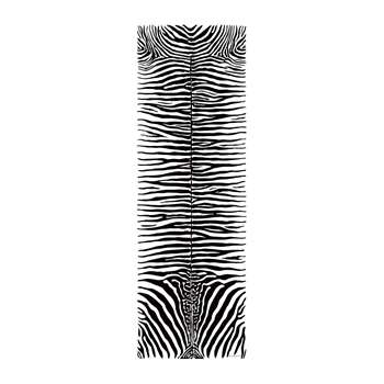 PODEVACHE - Zebra Rectangular Vinyl Floor Mat - Black/White (H198 x W66cm)