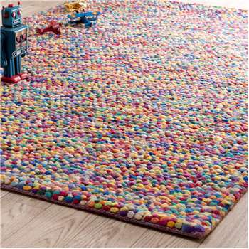 RAINBOW woollen rug, multicoloured 140 x 200cm