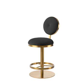 Ravello Bar Stool - Brass - Black (H91 x W42 x D55cm)