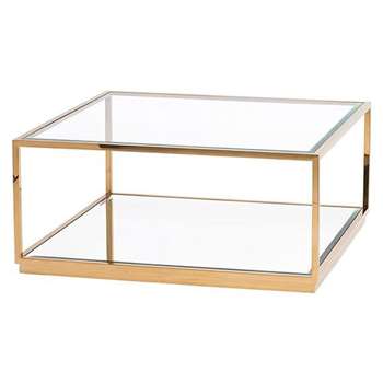 Rippon Brass Square Coffee Table (H40 x W90 x D90cm)