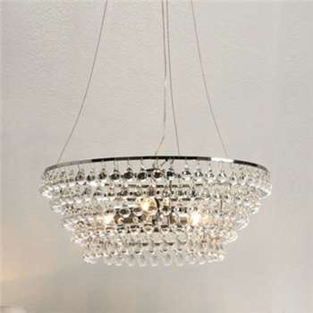 Solid Glass Orb Chandelier - Clear