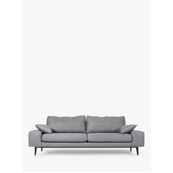 Swoon Editions Tulum Large 3 Seater Sofa, Dark Leg, Pepper Wool (H82 x W234 x D93cm)