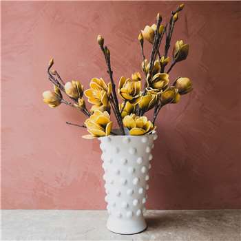 Tall White Bobble Vase (H47 x W30 x D30cm)