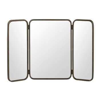 TAYLOR - Black Metal Triple Mirror (H81 x W114 x D4cm)