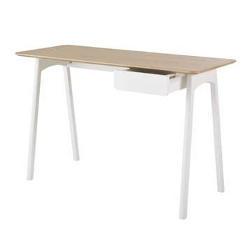 VITORE - Two Tone 1-Drawer Desk with Ash Legs (H75 x W115 x D50cm)