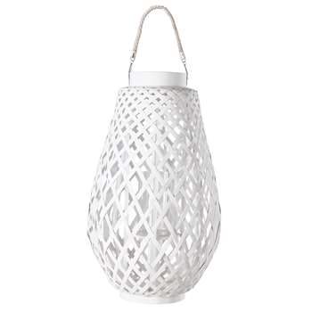 White natural woven lantern ZANZIBAR (56 x 35cm)