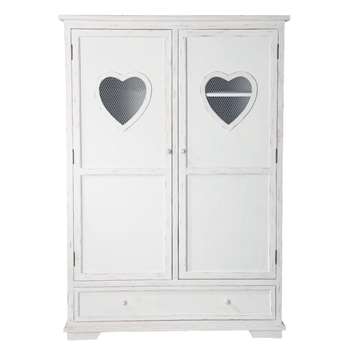 Wooden Wardrobe in White (H186 x W130 x D52cm)