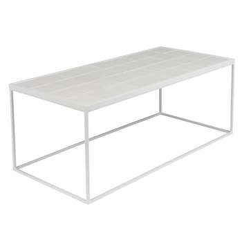 Zuiver Glazed Coffee Table in White (H36 x W93 x D43cm)