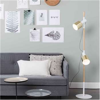 Zuiver Ivy Spot Light Floor Lamp in White (145 x 28cm)
